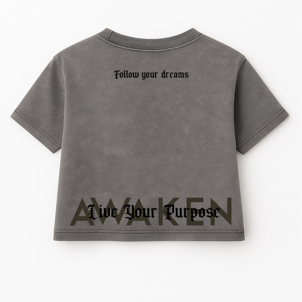 Awaken Cropped Gray Wash