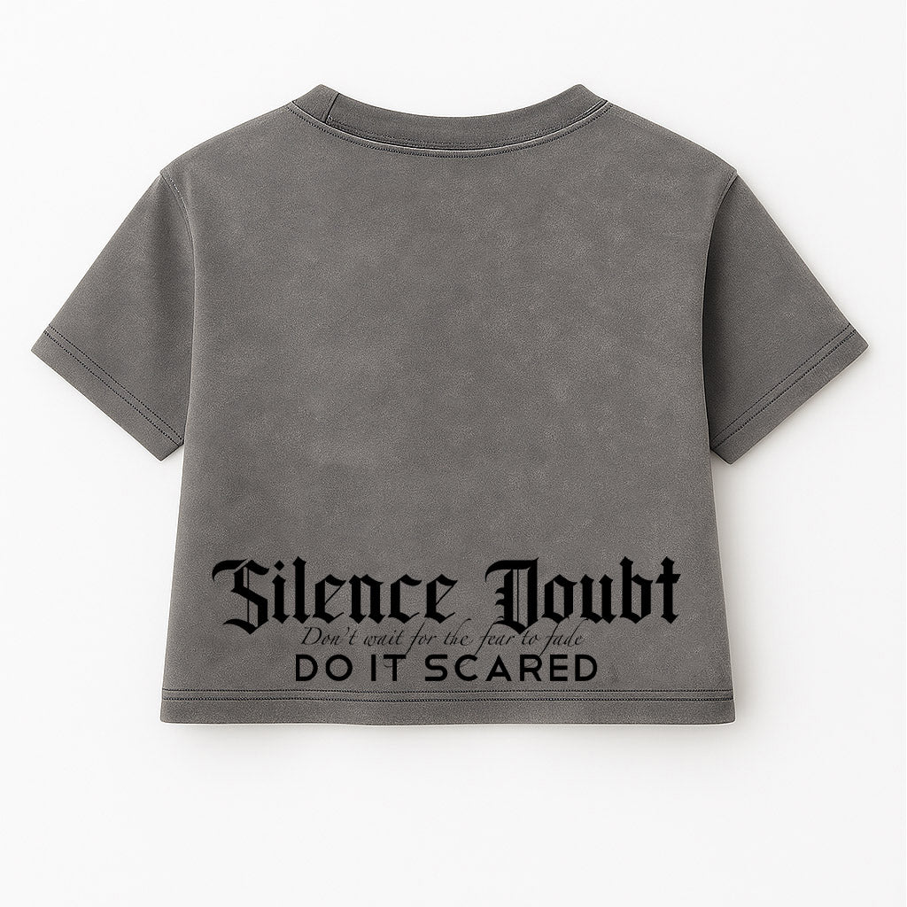 Silence Doubt Cropped Gray Wash