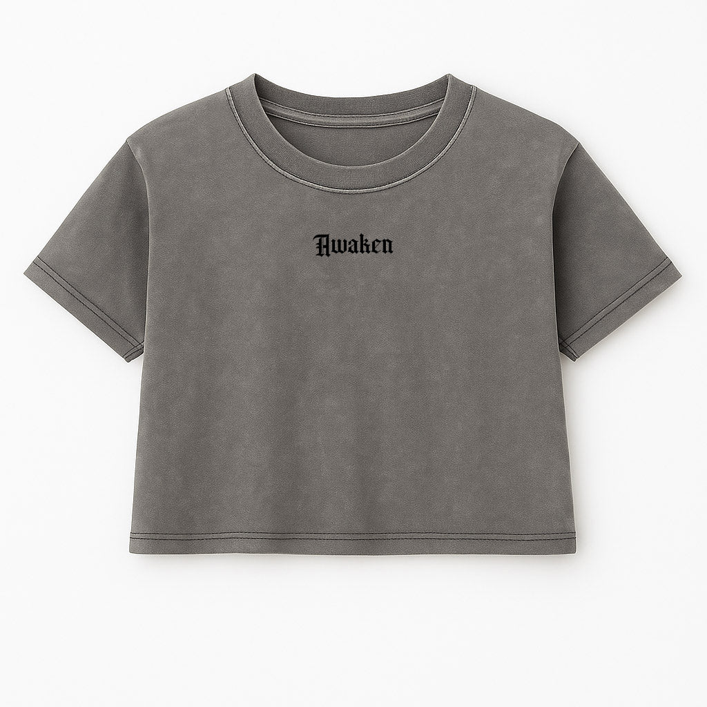 Silence Doubt Cropped Gray Wash
