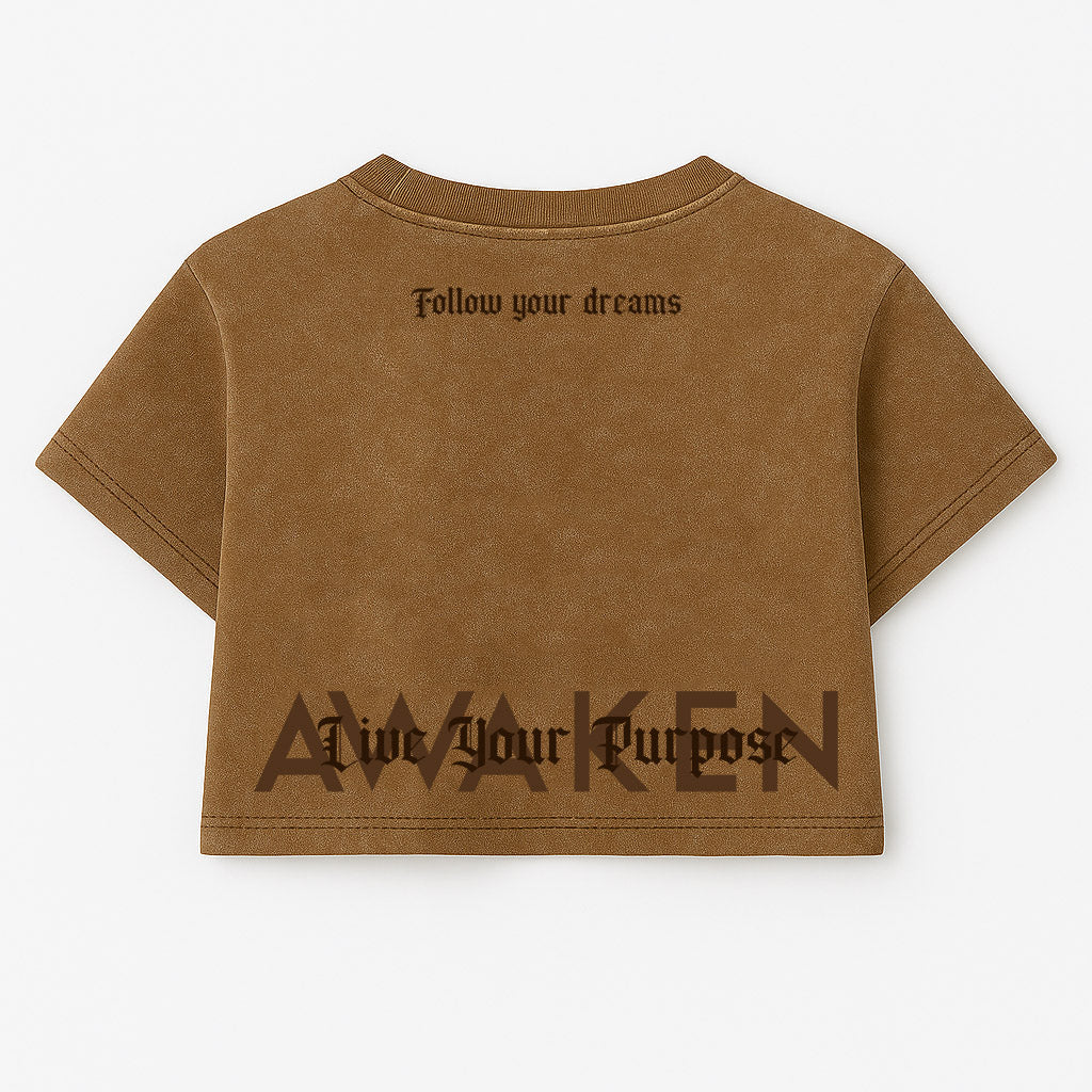 Awaken Cropped Brown Wash