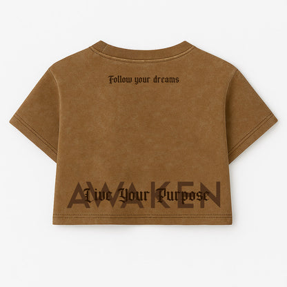 Awaken Cropped Brown Wash