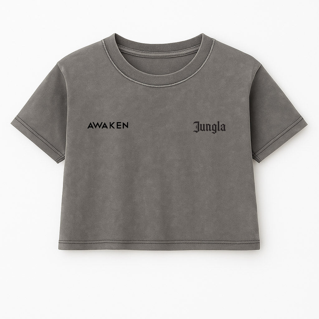 Awaken Cropped Gray Wash