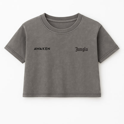 Awaken Cropped Gray Wash